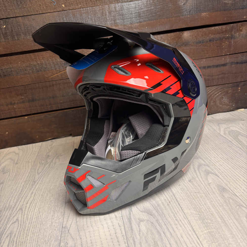 FLY Formula CP Slice Motocross Helm blau grau rot schwarz B-WARE FLY Formula CP Slice Motocross Helm blau grau rot schwarz B-WARE