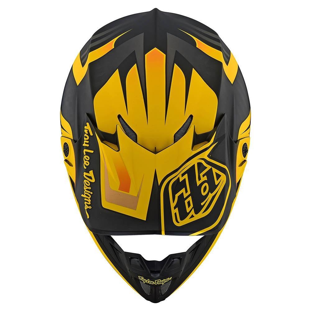 TROY LEE DESIGNS SE4 Carbon Flash Motocross Helm schwarz gelb