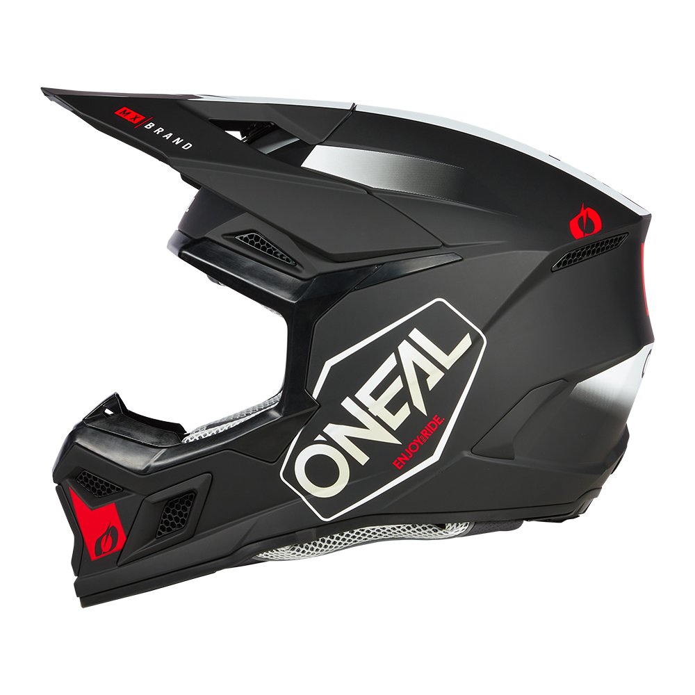 ONEAL 3SRS Hexx Motocross Helm schwarz weiss rot