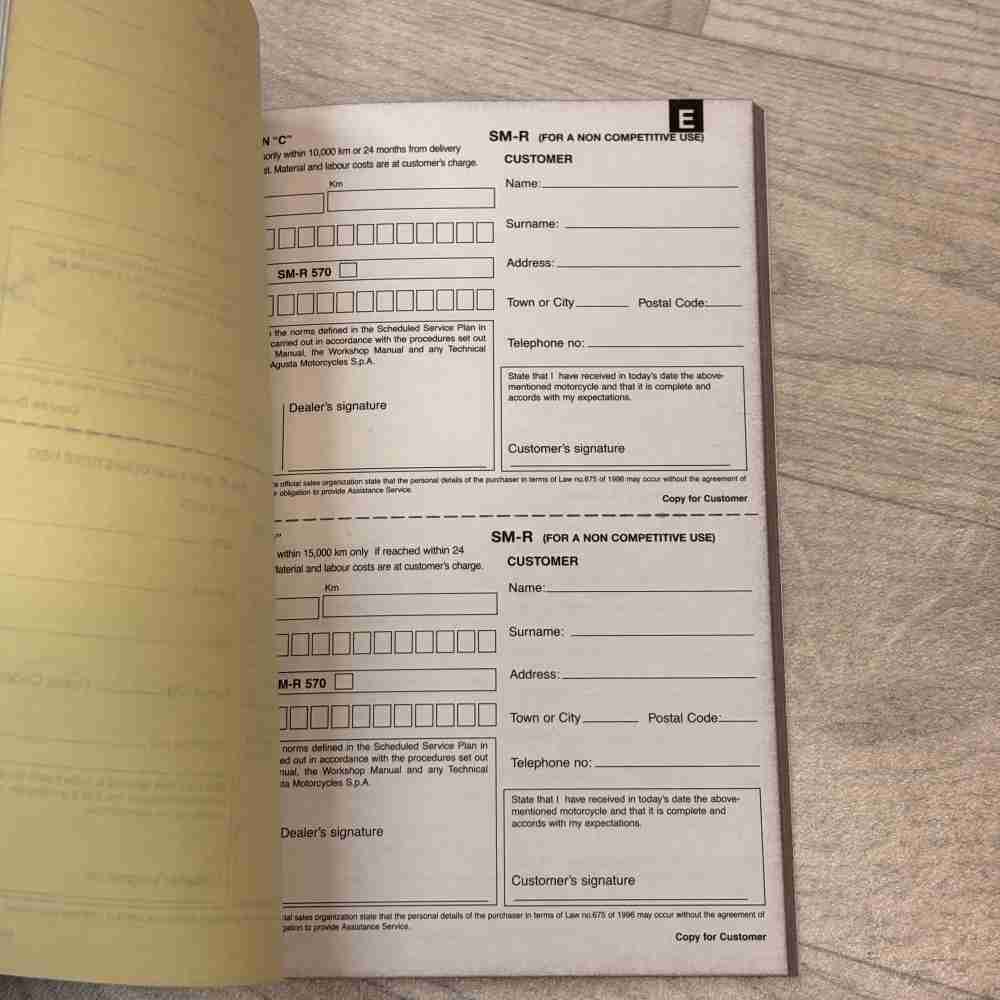 HUSQVARNA CR WR TC TE SMR Kauf-Anmeldung Buch Original OEM 800090573