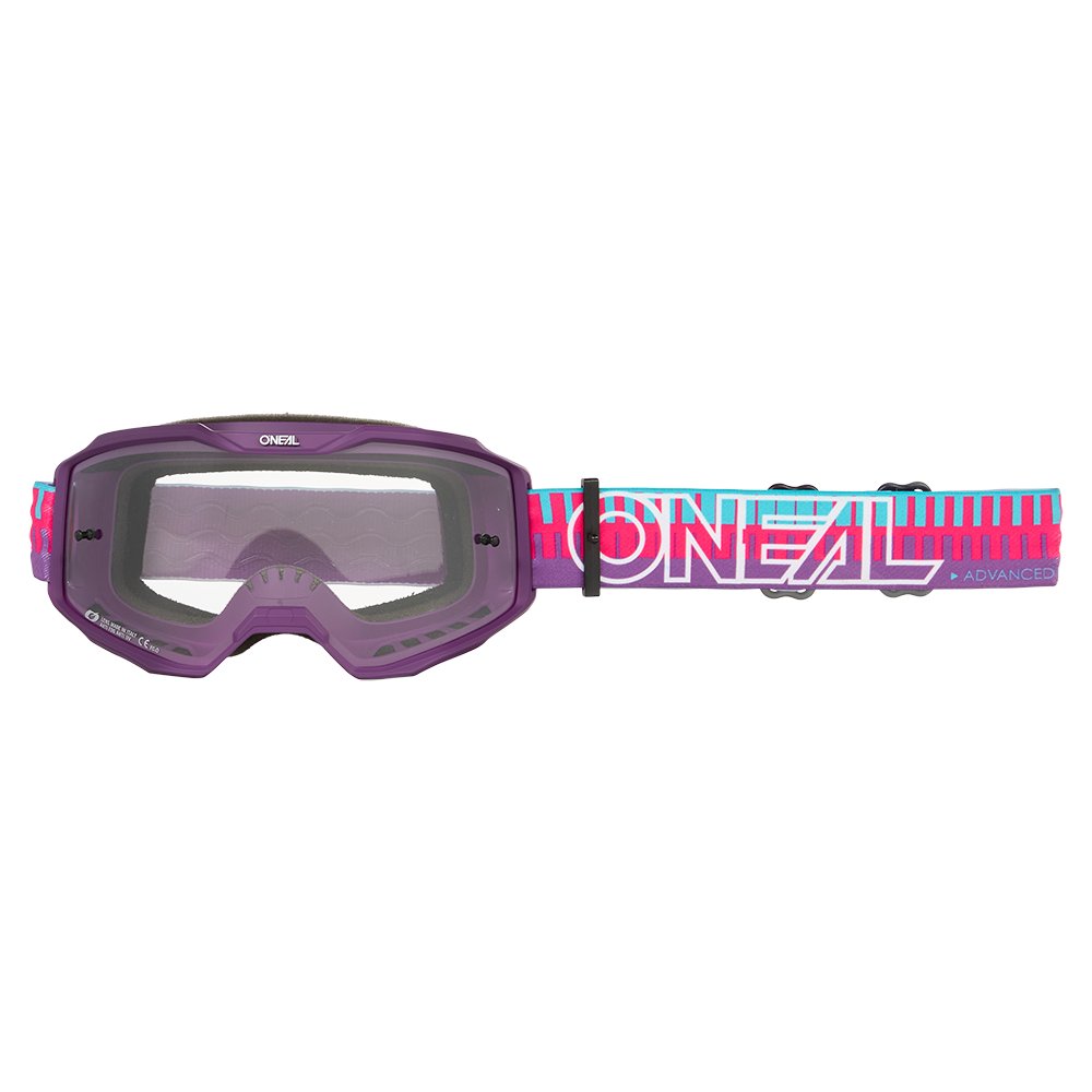 ONEAL B-10 Goggle Brille Striped pink/lila - clear