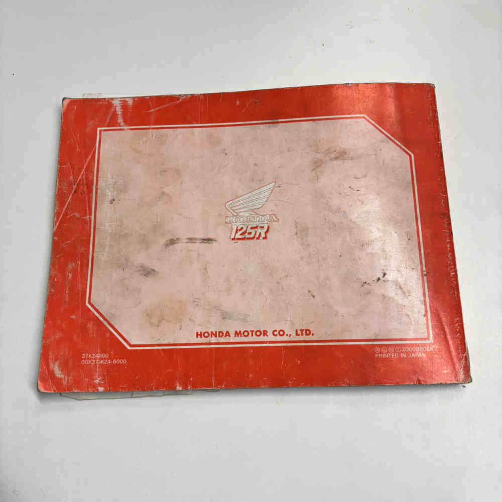 HONDA CR 125 R 1989 37KZ4600 00X37-KZ4-6000 Motorrad-Handbuch gebraucht