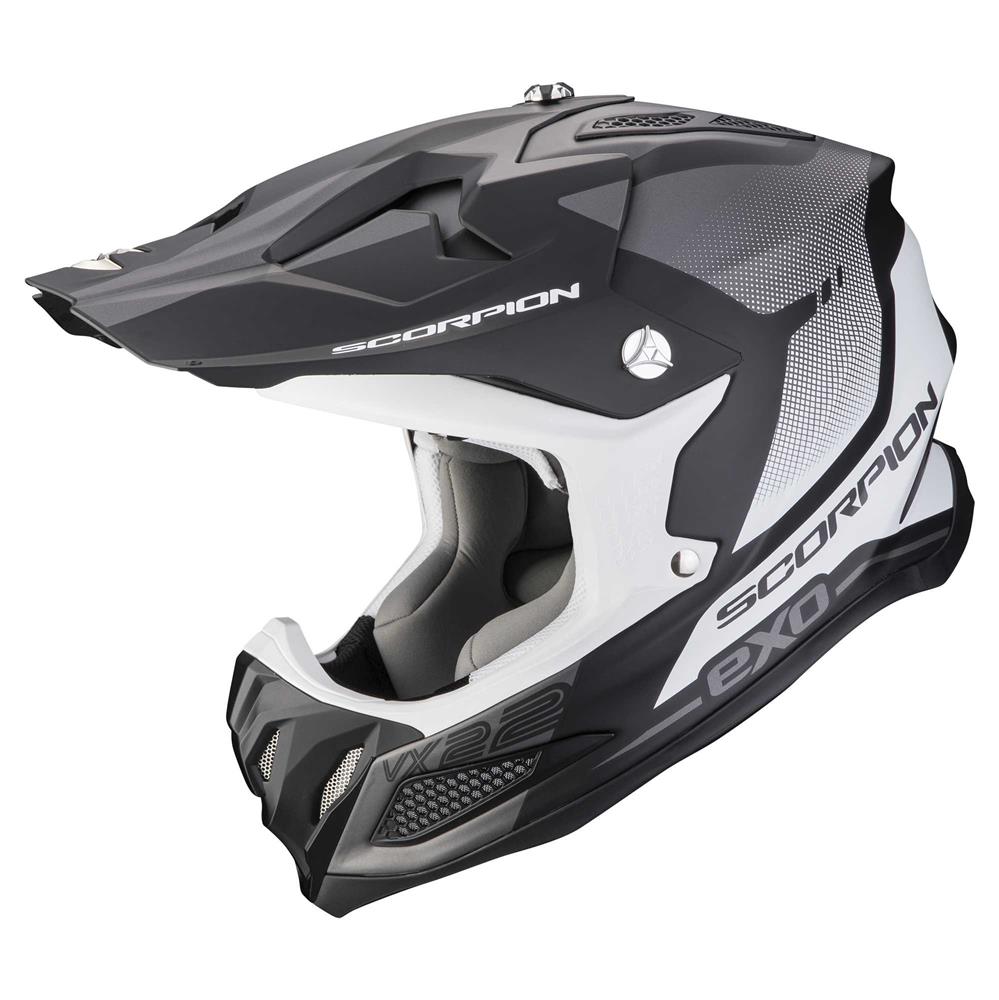 SCORPION VX-22 Air Attis Motocross Helm schwarz silber