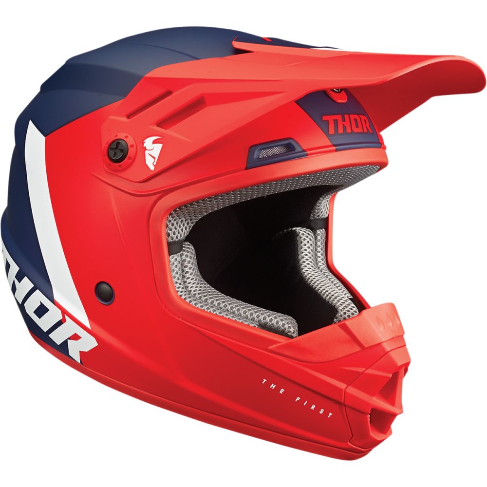 THOR Sector Chev Youth Kinder Motocross Helm rot blau