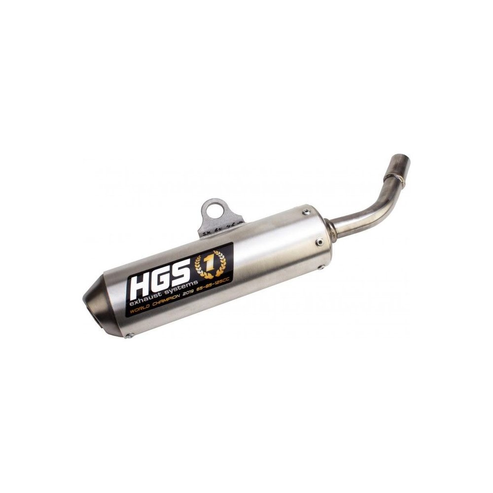 HGS YT-618-SSG Slip-On Endschalldämpfer YZ 65 18-25 passend für Yahama YZ 65 18-25 grau silber