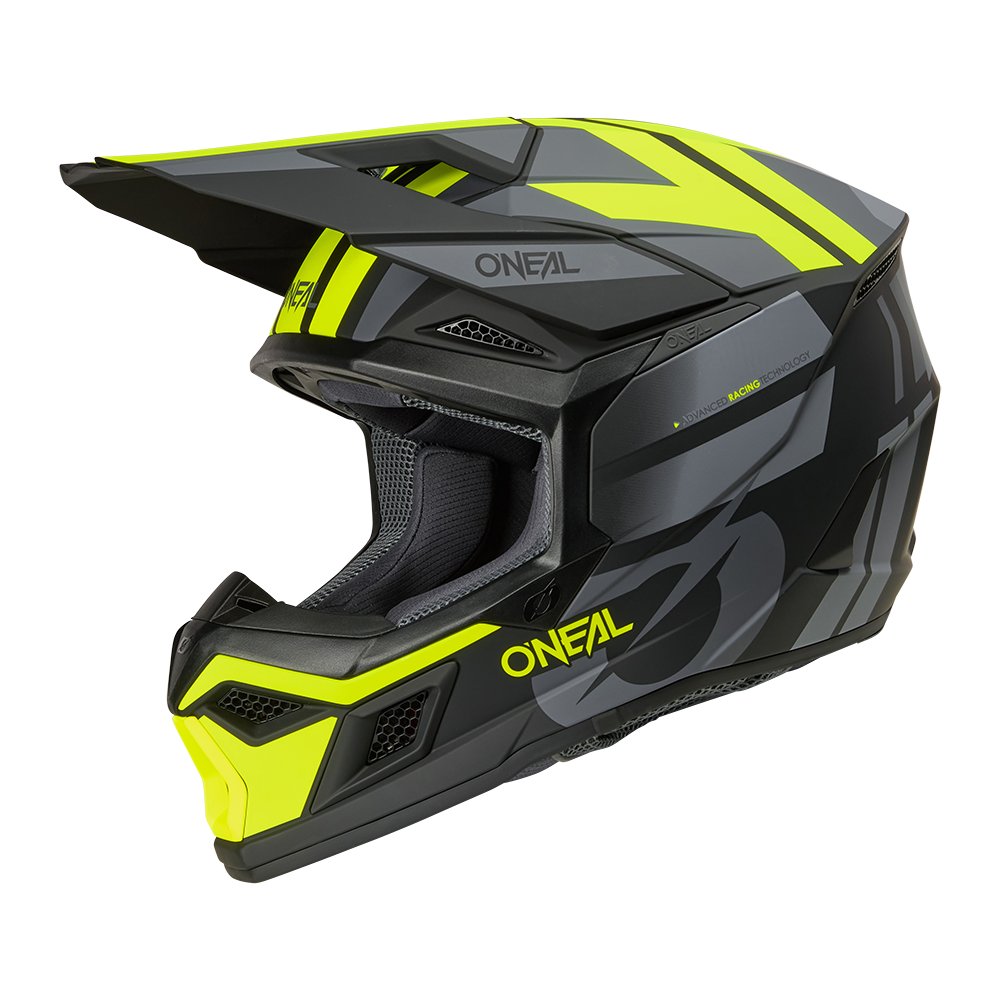 ONEAL 3SRS Motocross Helm Ride schwarz/grau/neon gelb