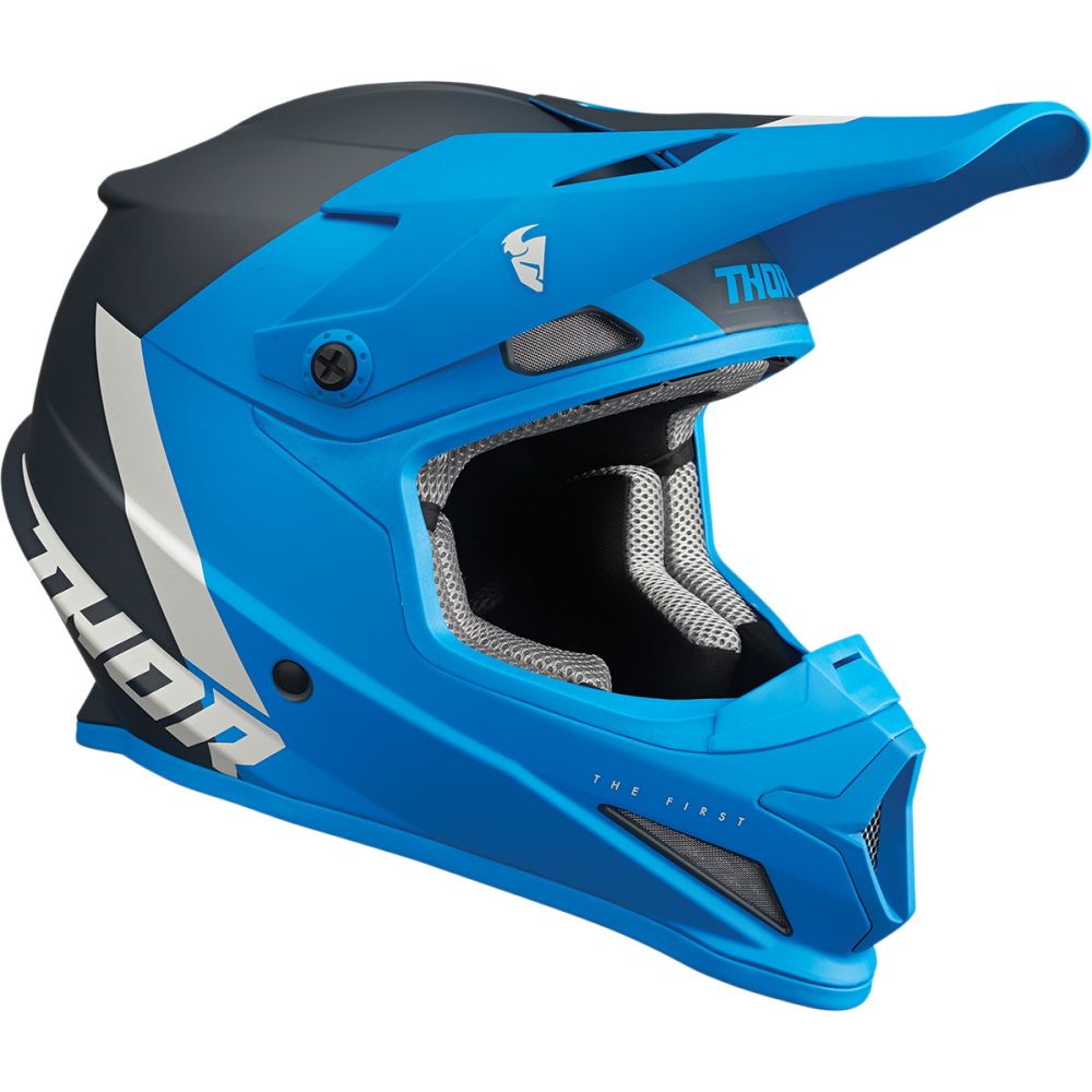 THOR Sector Chev Motocross Helm blau hell grau
