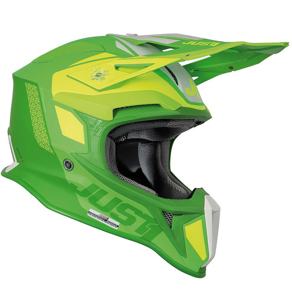 JUST1 J18 MIPS Pulsar Motocross Helm Lime grün