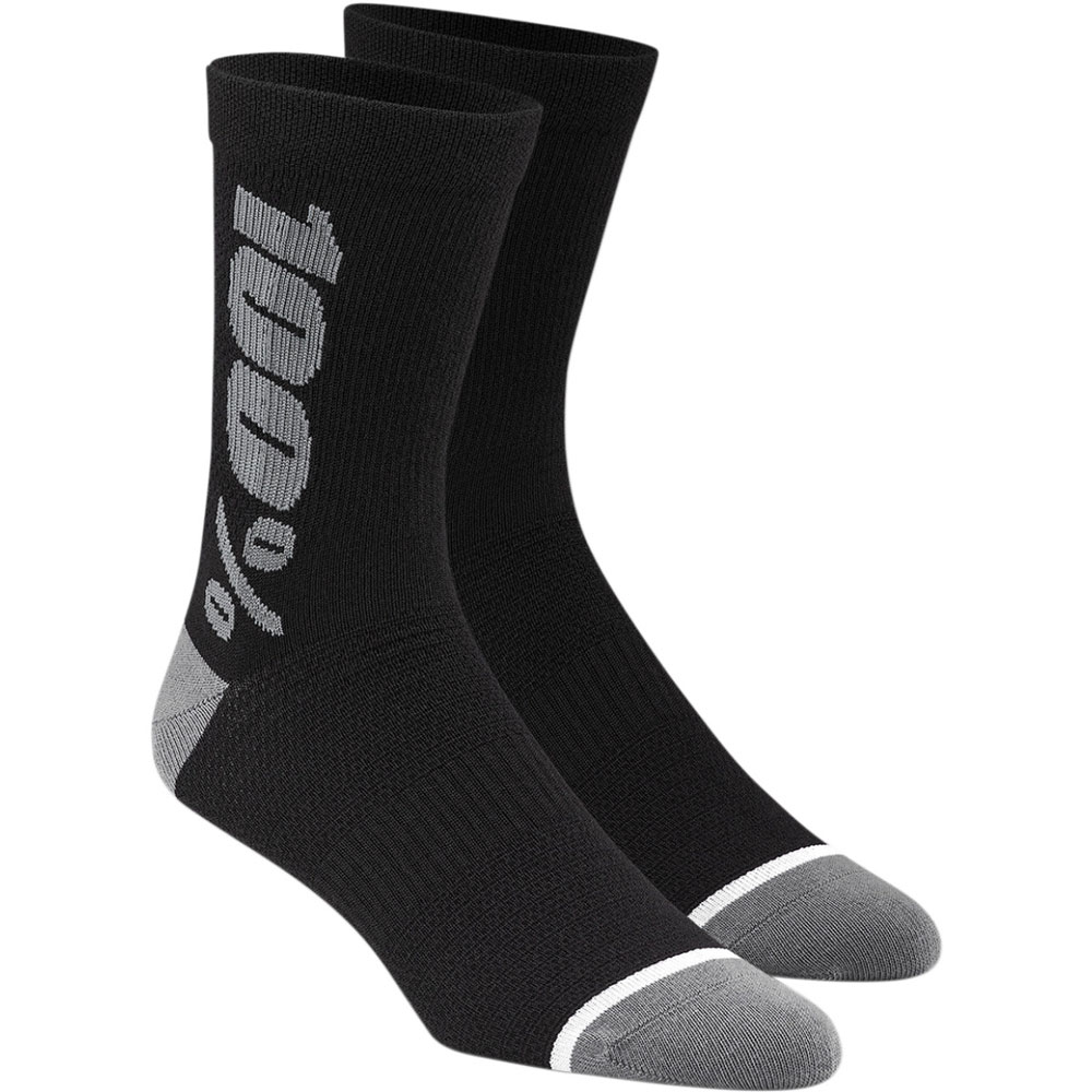 100% Rythym Merino Winter MTB Socken schwarz grau