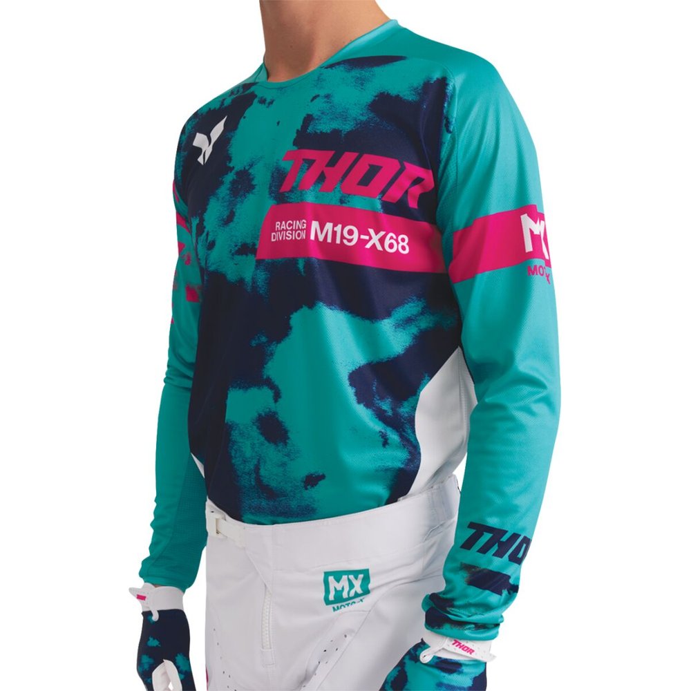 THOR Launchmode Bleach Jersey weiss/Aqua blau THOR Launchmode Bleach Jersey weiss/Aqua blau