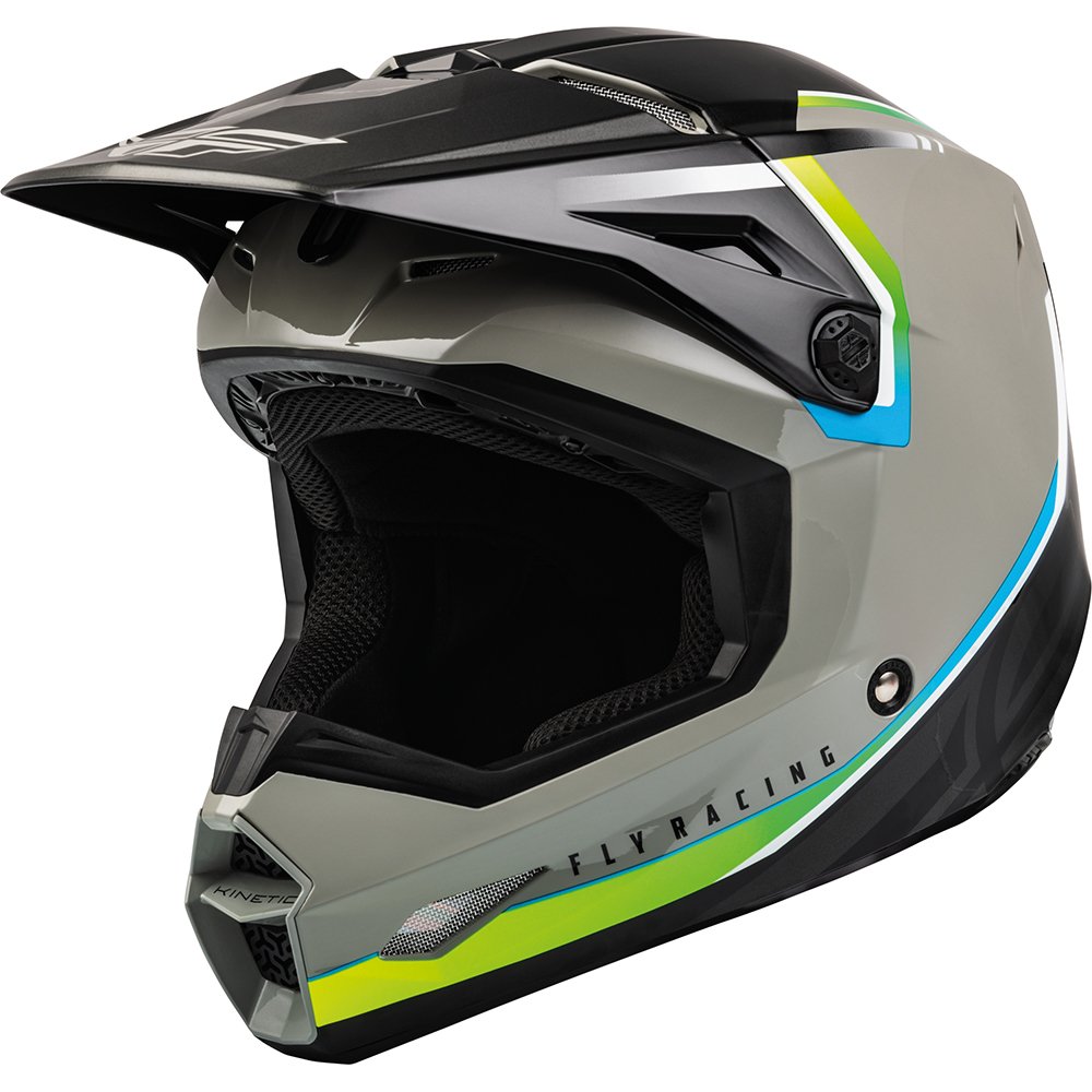 FLY Kinetic Vision Motocross Helm grau schwarz