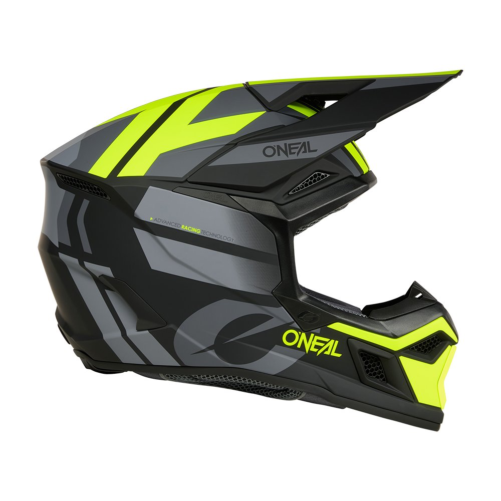 ONEAL 3SRS Motocross Helm Ride schwarz/grau/neon gelb