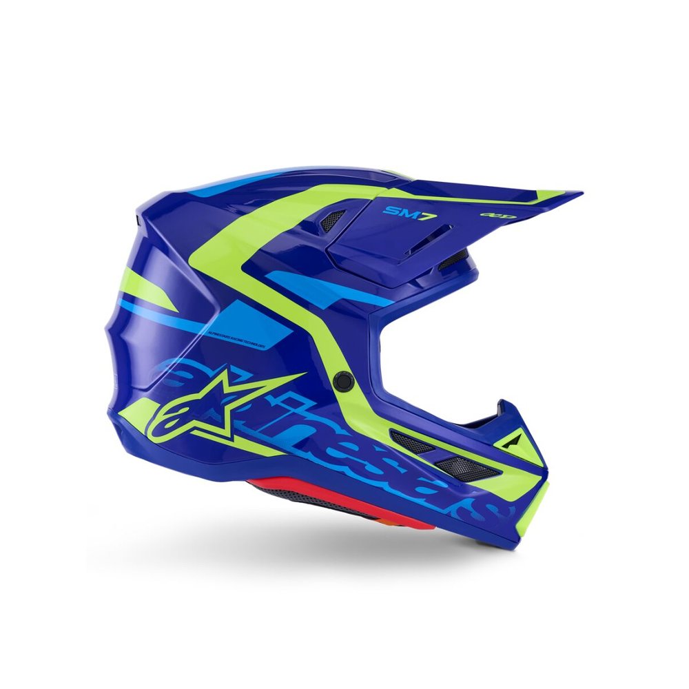 ALPINESTARS Supertech M7 Deed Motocross Helm blau/gelb ALPINESTARS Supertech M7 Deed Motocross Helm blau/gelb