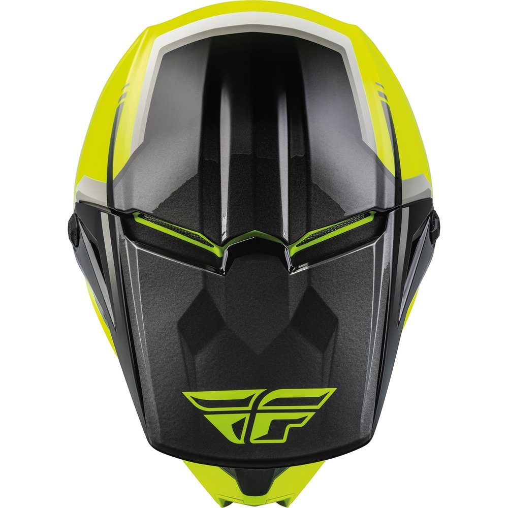 FLY Kinetic Vision Kinder Motocross Helm gelb schwarz