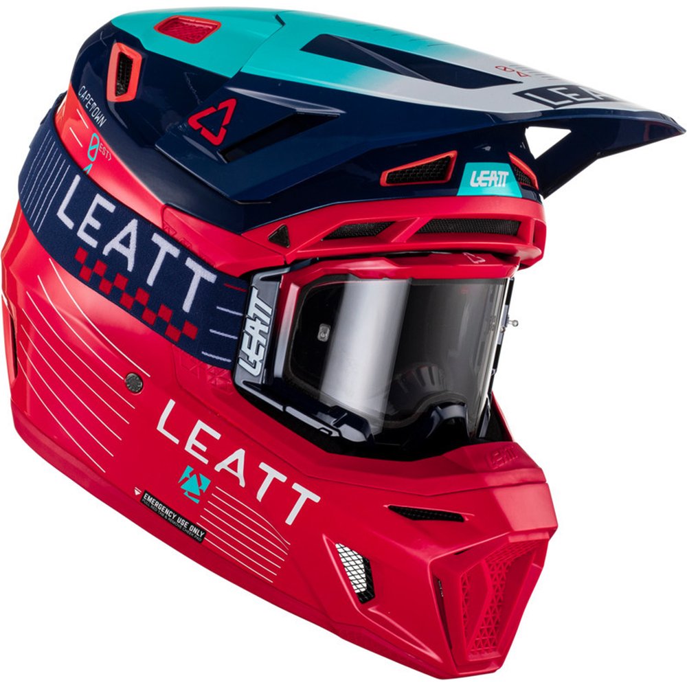 LEATT 8.5 23 Motocross Helm rot + Brille