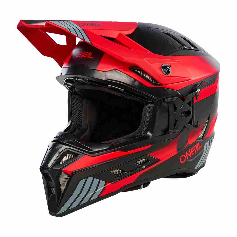 ONEAL EX-SRS Hitch Motocross Helm schwarz grau rot