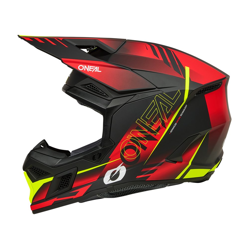 ONEAL 3SRS Motocross Helm Haze schwarz/rot/neon gelb