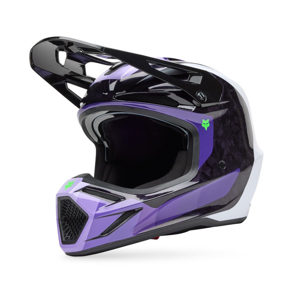 FOX V3 RS GRID Motocross Helm Schwarz/Purple