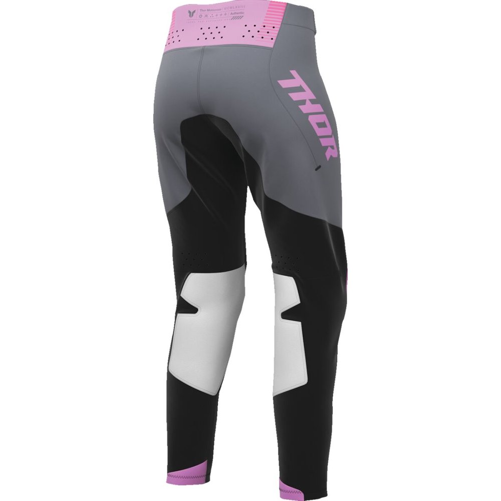 THOR Sportmode Velocity Frauen Motocross Hose schwarz/pink/dunkel grau