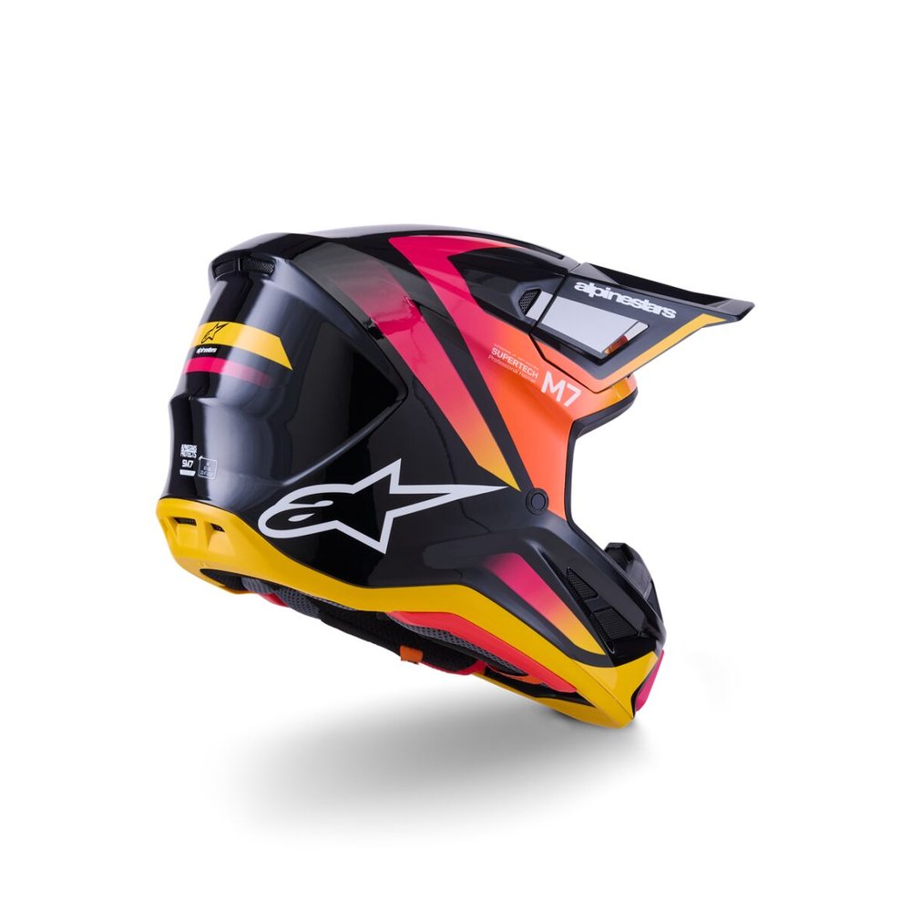 ALPINESTARS Supertech M7 Rise Motocross Helm schwarz/gelb/pink ALPINESTARS Supertech M7 Rise Motocross Helm schwarz/gelb/pink