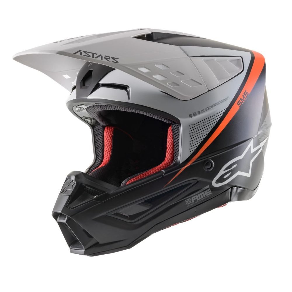ALPINESTARS Motocross Helm SM5 Rayon blau weiss orange