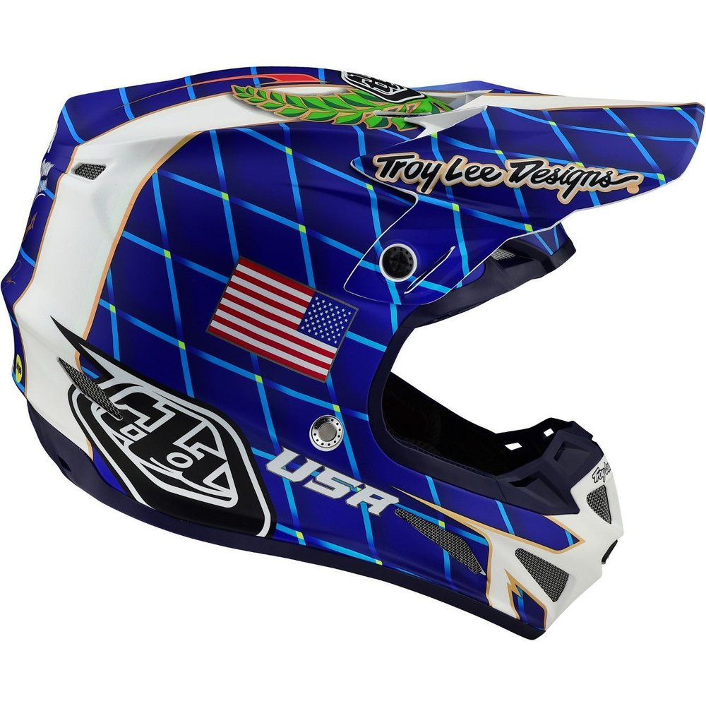 TROY LEE DESIGNS SE4 Malcolm Smith Motocross Helm blau