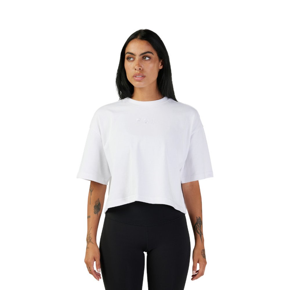 FOX W WORDMARK OS CROP TEE für Frauen Weiss