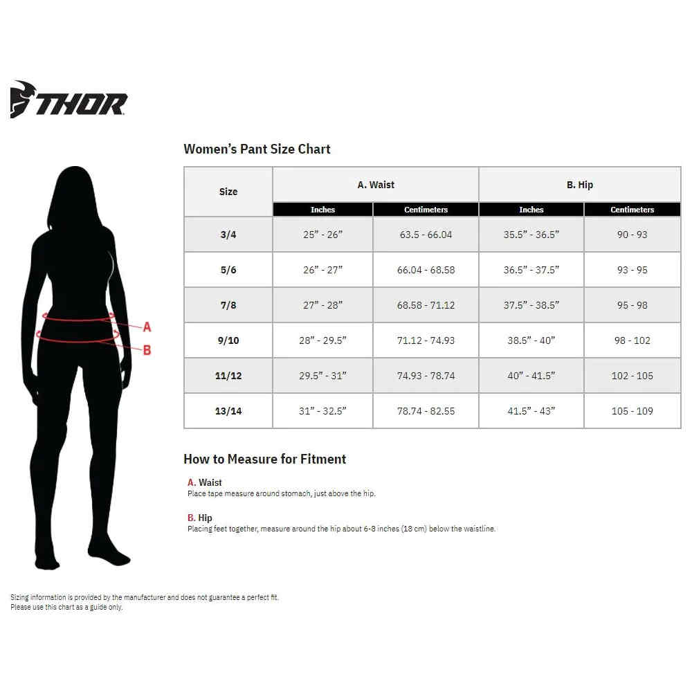 THOR Prime Blaze Frauen Motocross Hose schwarz weiss