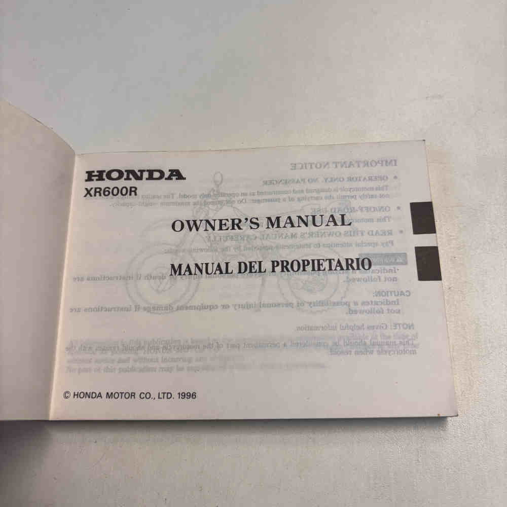 HONDA XR 600 R 1998 38MAG820 00X38-MAG-8200 Motorrad-Handbuch gebraucht