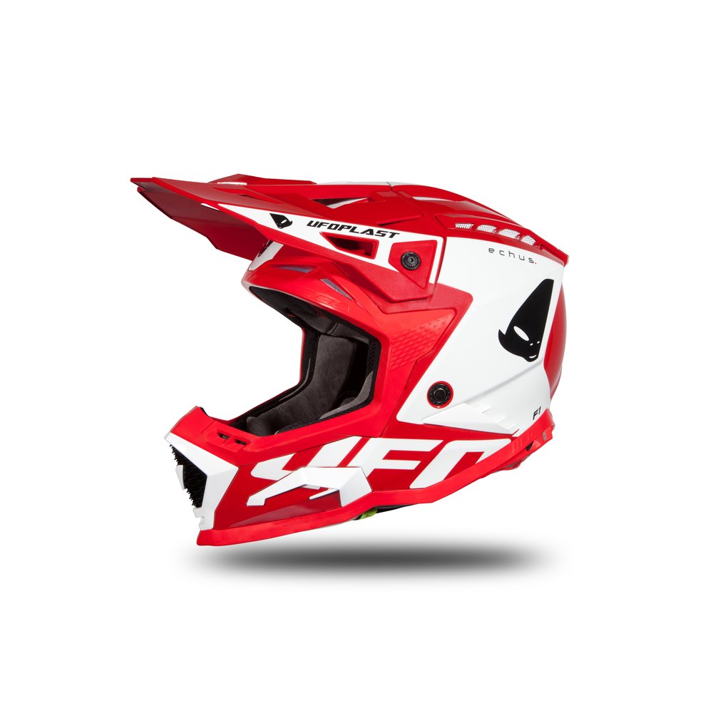 UFO Echus Motocross Helm rot weiss glossy