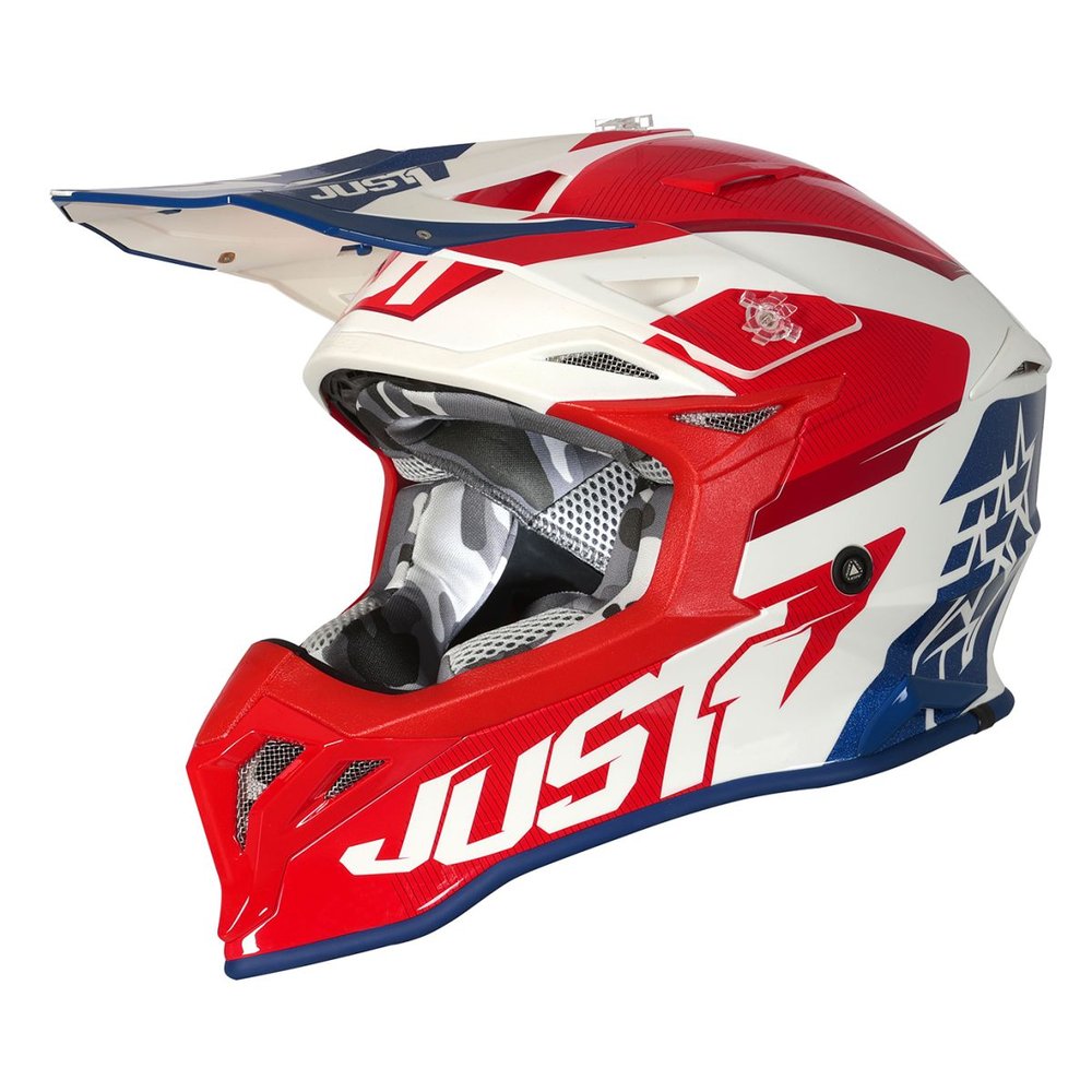 JUST1 J39 Stars Motocross Helm rot blau weiss