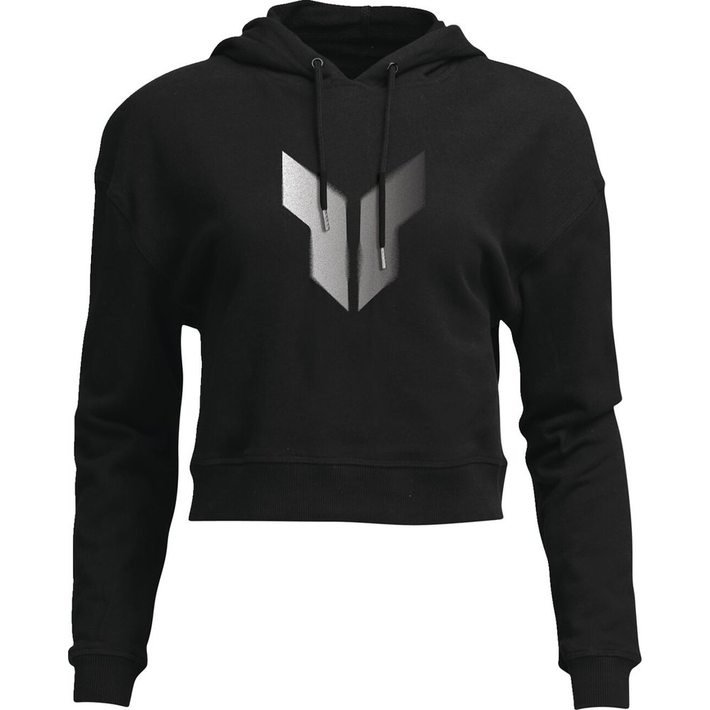 THOR Kapuzen Pullover Hoodie Women Crop Noise schwarz