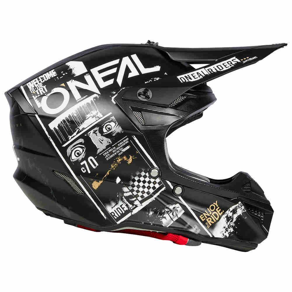ONEAL 5 SRS Polyacrylite Motocross Helm Attack V.23 schwarz weiss
