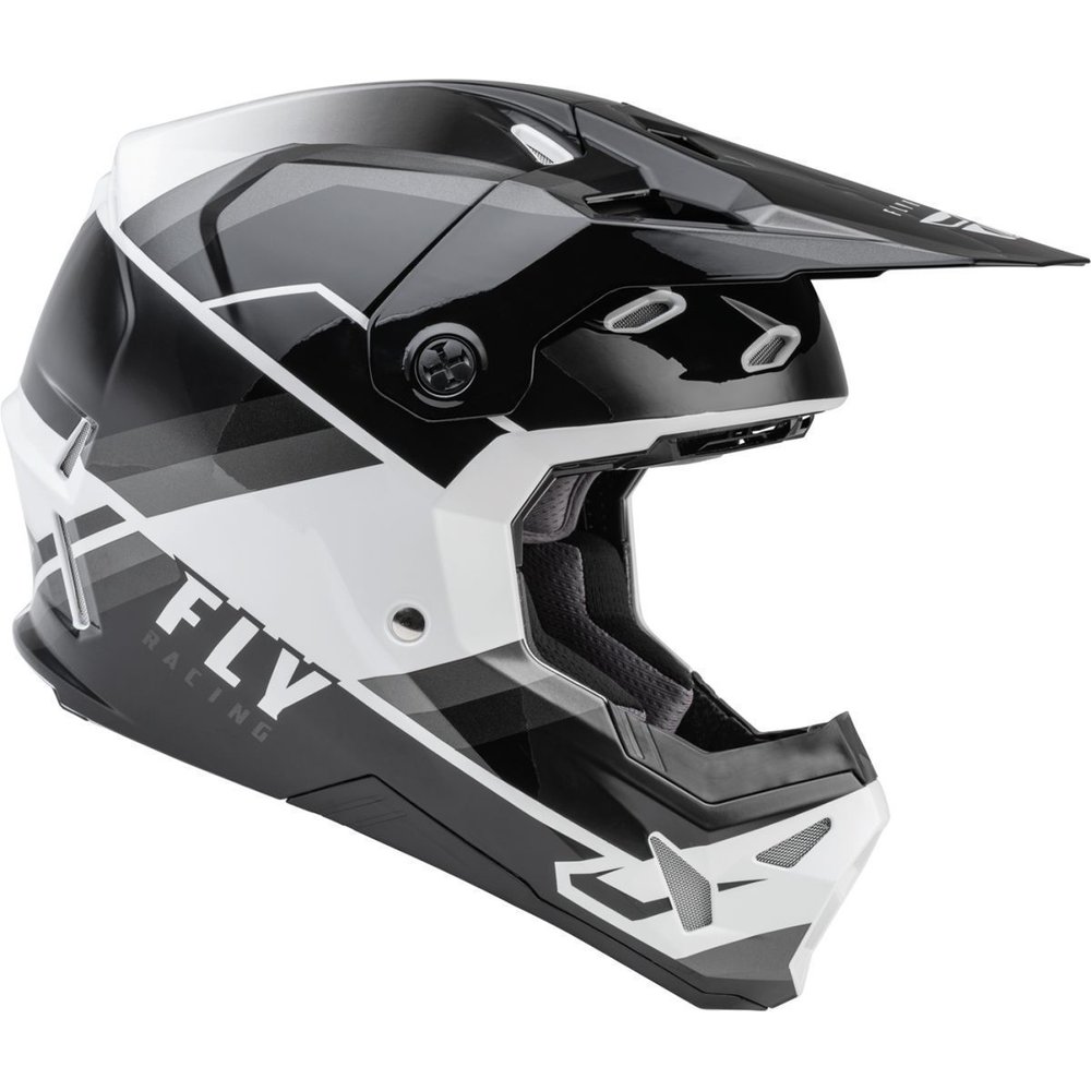 FLY Formula CP Rush Motocross Helm grau schwarz weiss