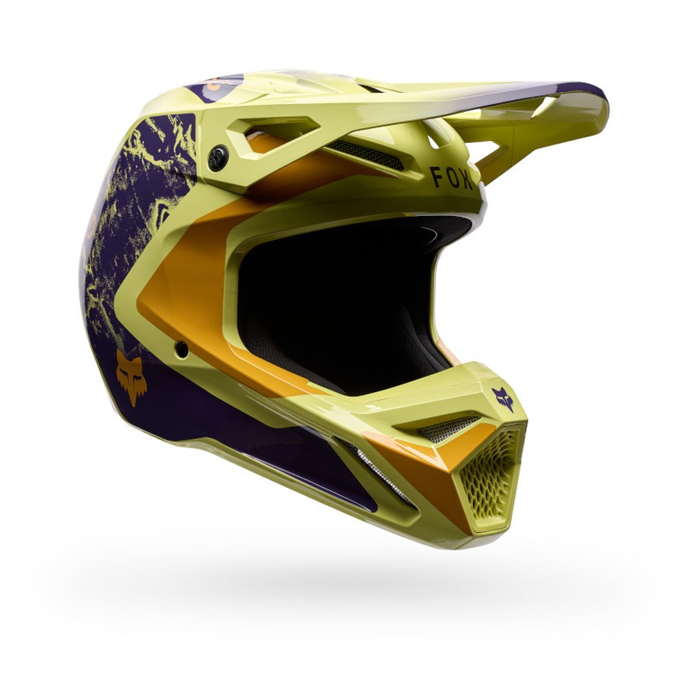 FOX V1 IMAGE PRINT Motocross Helm Pear Gelb