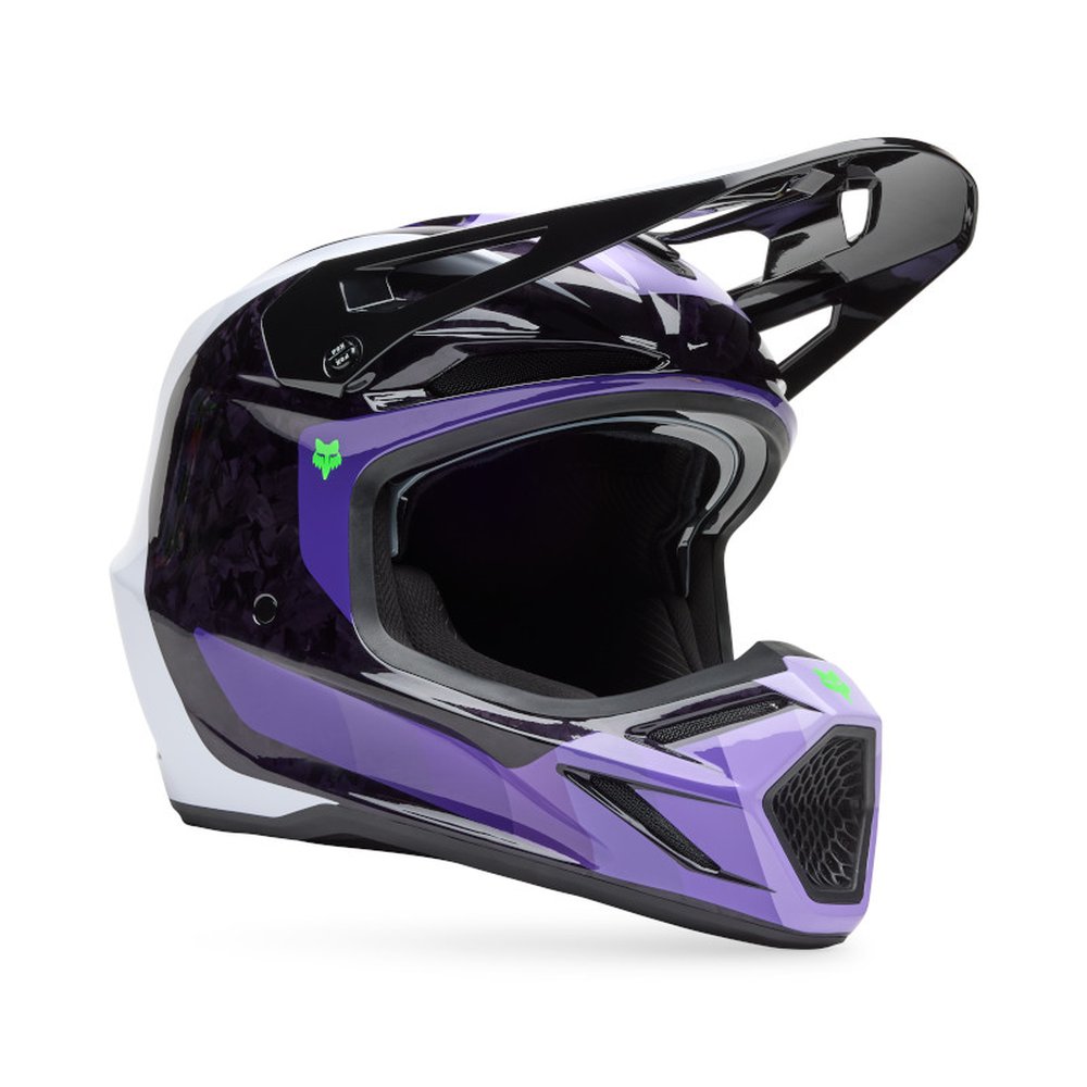 FOX V3 RS GRID Motocross Helm Schwarz/Purple