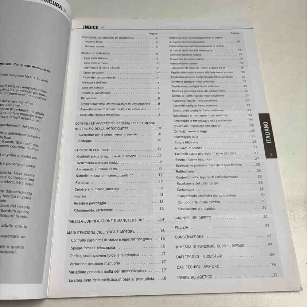 KTM 65 SX 2006 321170it Motorrad-Handbuch gebraucht