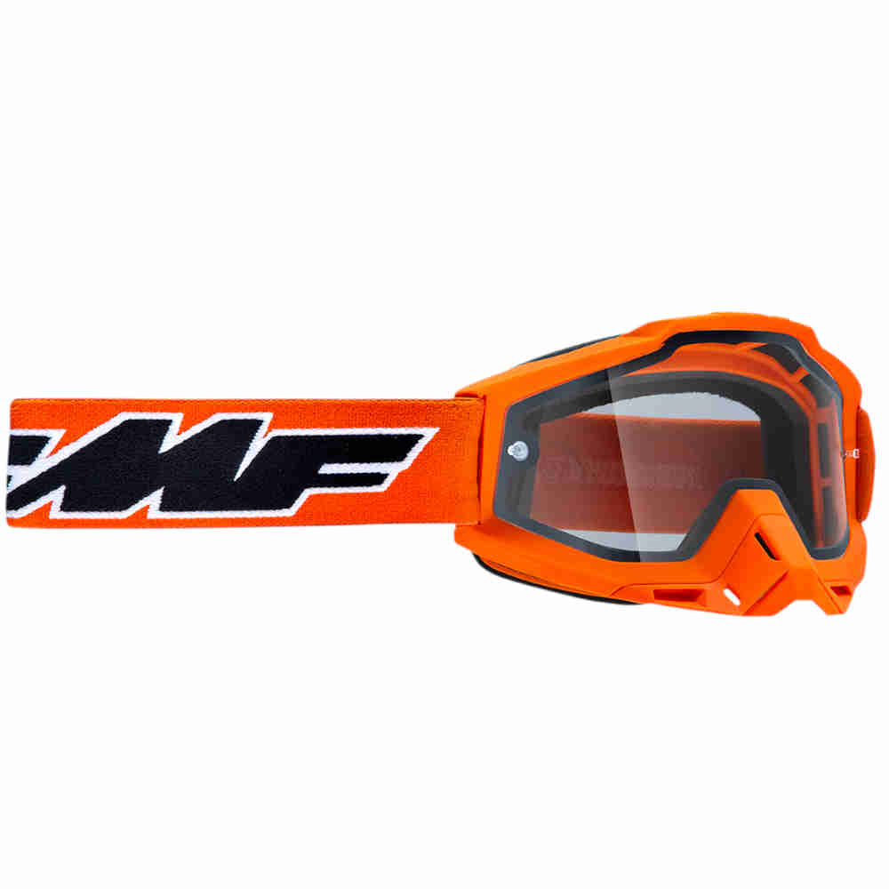 FMF PowerBomb Enduro Brille orange doppelte klare Scheibe FMF PowerBomb Enduro Brille orange doppelte klare Scheibe