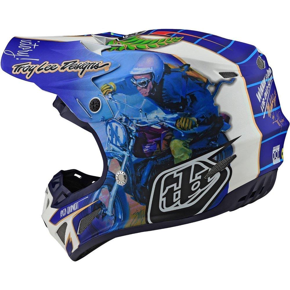 TROY LEE DESIGNS SE4 Malcolm Smith Motocross Helm blau