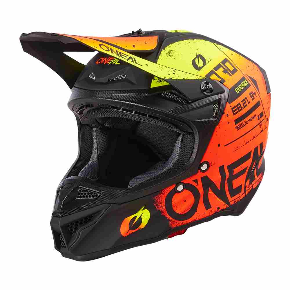 ONEAL 5SRS Scarz Polyacrylite Motocross Helm schwarz rot gelb