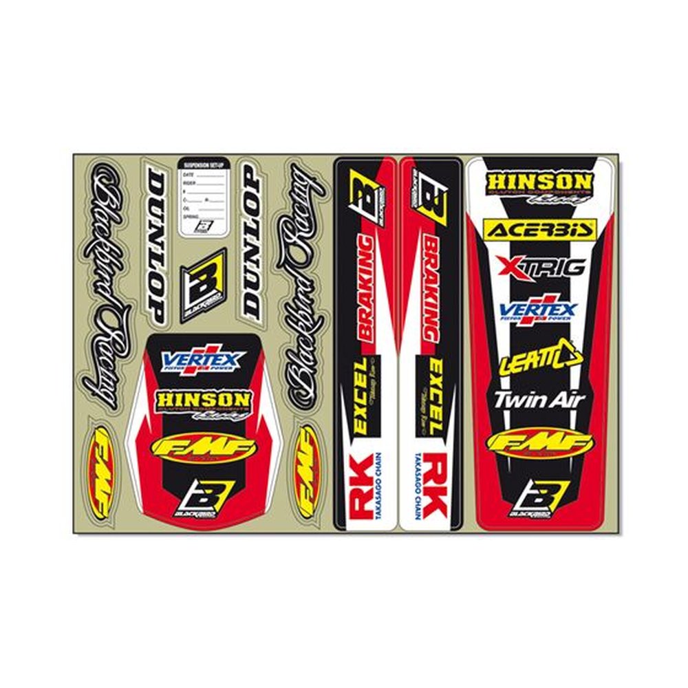 BLACKBIRD RACING Decal Logo Aufkleber-Set rot