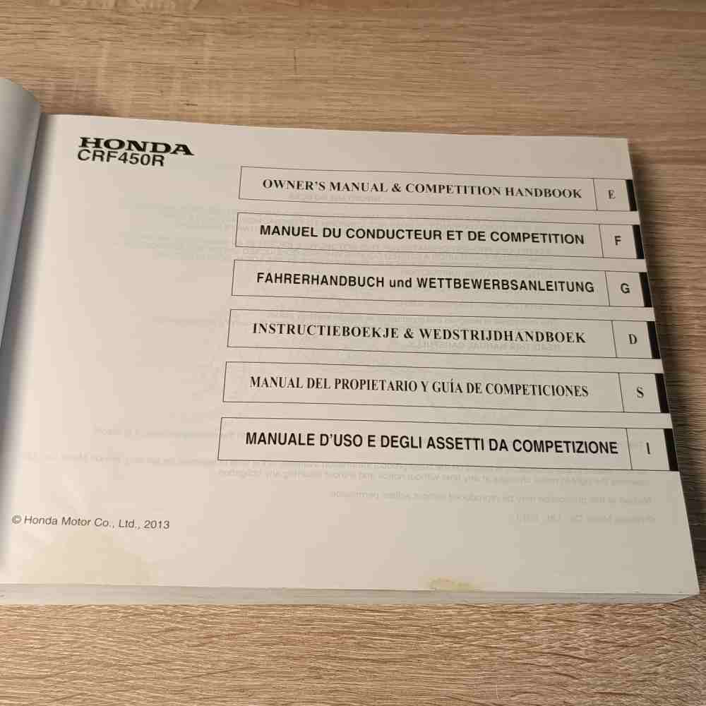 HONDA CRF450R 2014 3RMEN670 00X3R-MEN-6700 Motorrad-Handbuch gebraucht