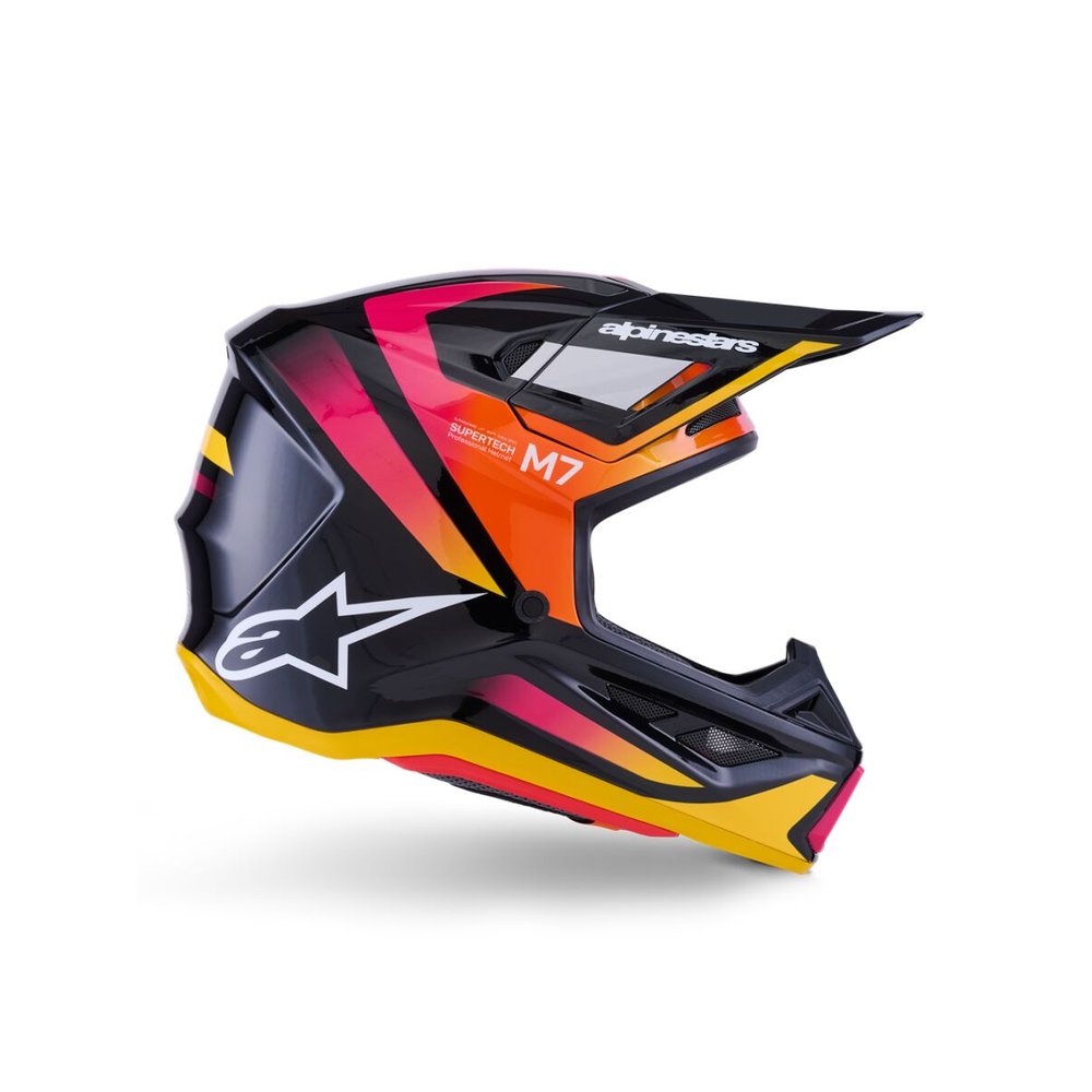 ALPINESTARS Supertech M7 Rise Motocross Helm schwarz/gelb/pink ALPINESTARS Supertech M7 Rise Motocross Helm schwarz/gelb/pink