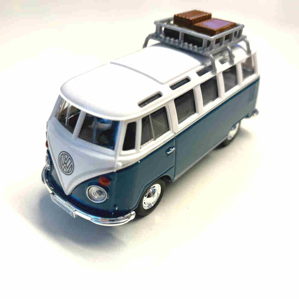 MAISTO VW T1 Bus Samba 1962 Weekender Dach-Gepächträger blau Modell Maßstab: 1:40