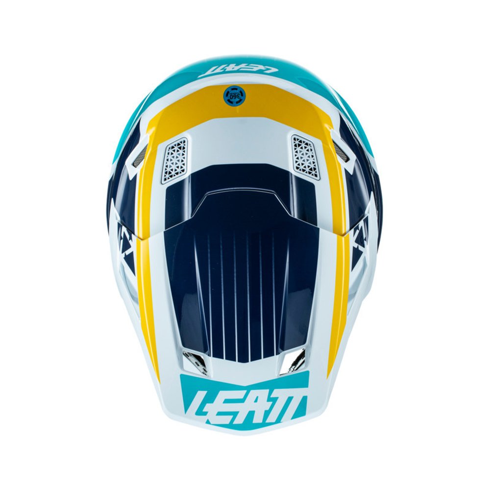 LEATT 7.5 V22 Motocross Helm + Brille Graphic blau-weiss-gelb