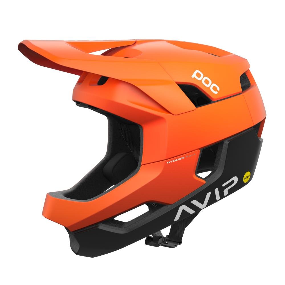 POC Otocon Race Mips MTB Helm fluorescent orange avip/uranium schwarz matt