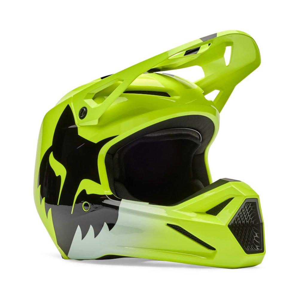 FOX V1 SHIELD Motocross Helm Neon Gelb