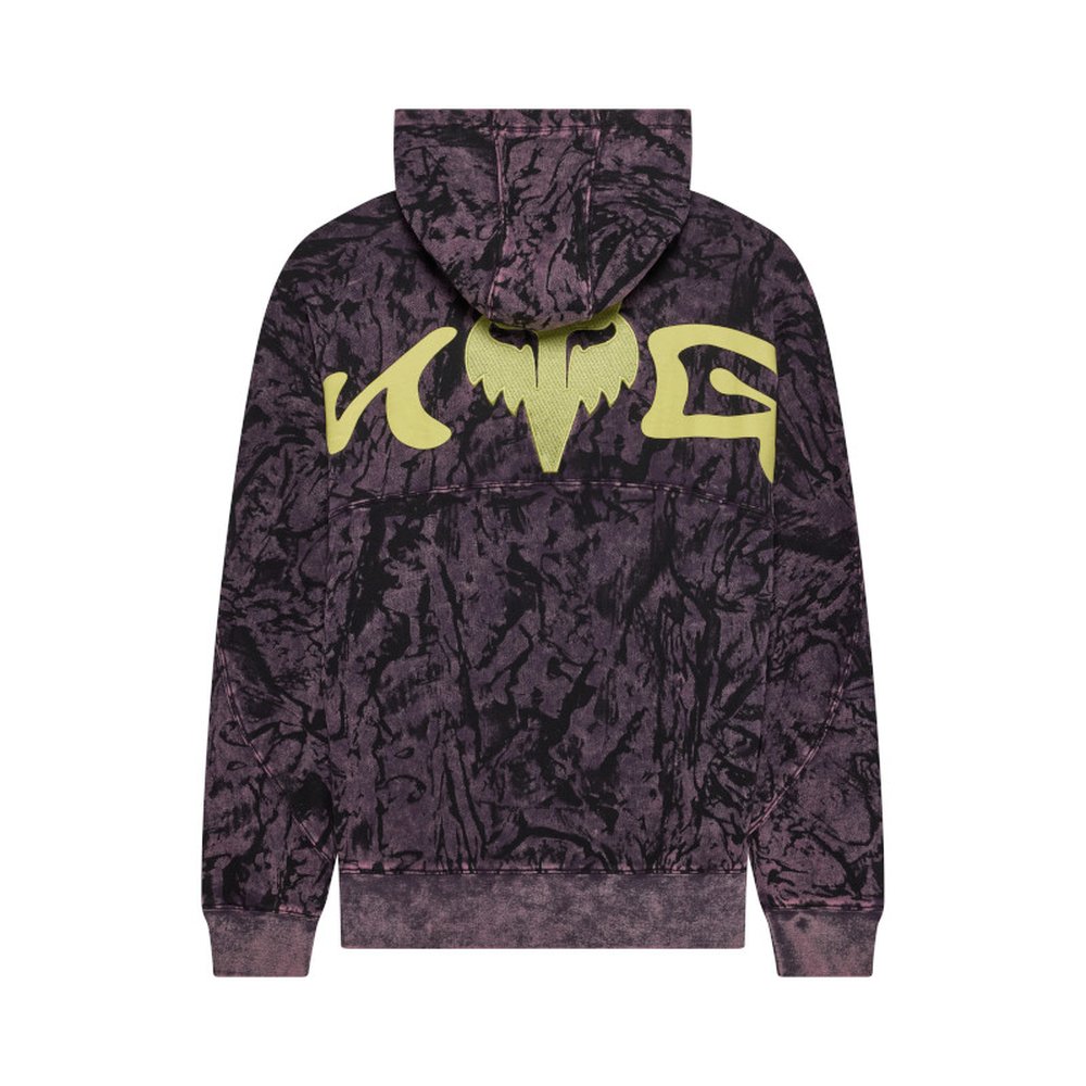 FOX IMAGE PRINT Fleece PO Hoodie Kapuzen Pullover Plum Perfect