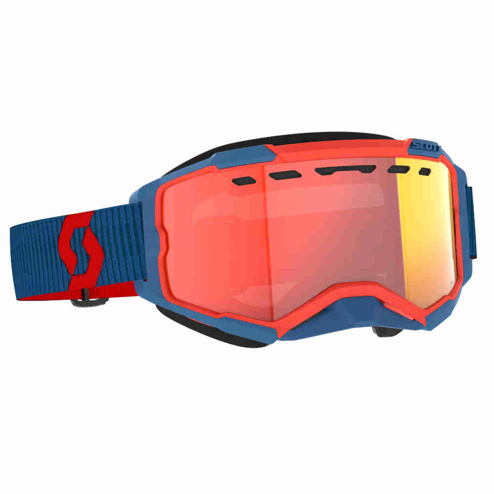 SCOTT Fury Brille LS Snow Cross dunkel blau neon rot