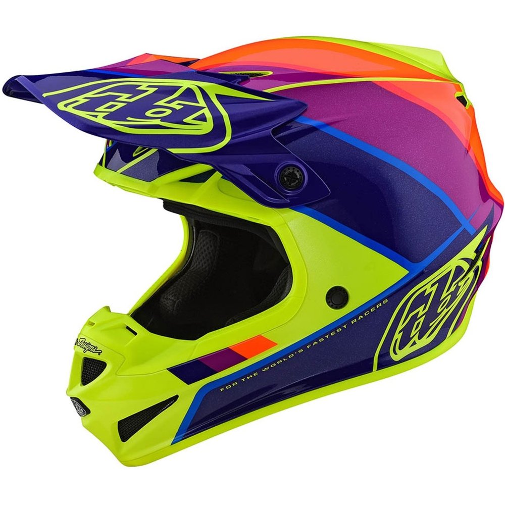 TROY LEE DESIGNS SE4 Beta Motocross Helm gelb violett